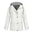 thumbnail image 7 of WAGUTH Women's Waterproof Hooded Rain Jackets Striped Lined Windproof Mid-Length Outdoor Coats With Pockets, 7 of 7