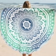 thumbnail image 2 of serony Fader Color Round Tippet Tablecloth Summer Beach Towel Round Yoga Mat, 2 of 7