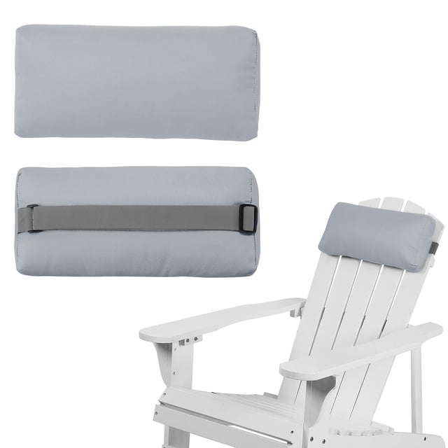 Pack de 2 cojines tipo chaise lounge para la cabeza, resistentes al agua, para exteriores, color gris