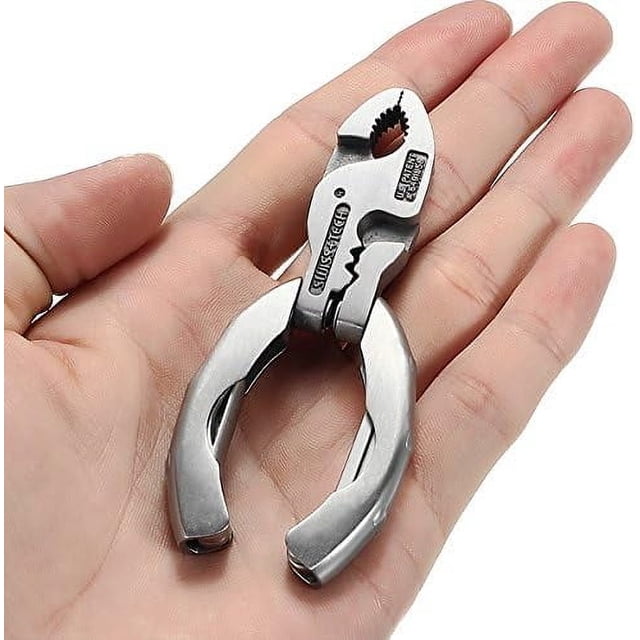 Compact Multitool Set, Solid Stainless Steel Multipurpose Pliers, Precision Crafted With Quick Release Mechanism, Ideal For Outdoor Activities And Everyday Carry