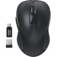 thumbnail image 1 of WisFox 2.4G Wireless  for Laptop, Ergonomic Computer  with USB Receiver and 3 Adjustable Levels, 6 Button Wireless Mice for Windows  PC Notebook (Grey), 1 of 8