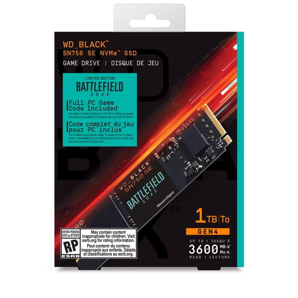WD_BLACK 1TB SN750 SE NVMe™ SSD Battlefield™ 2042 PC Game Code