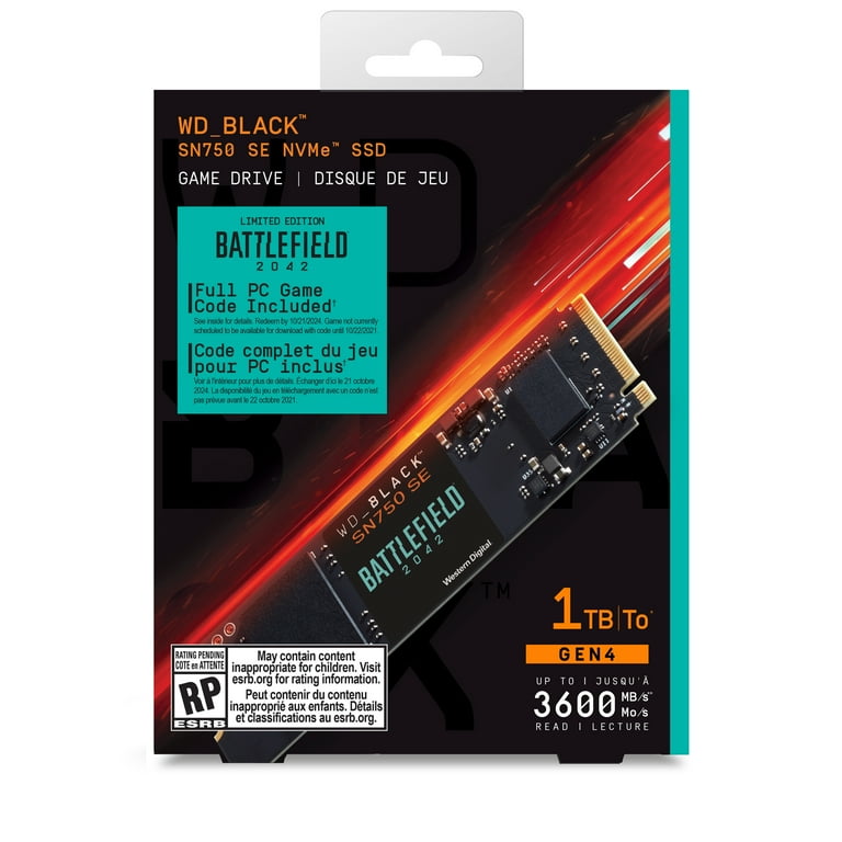 WD SN750 1TB NVMe SSD① Western Digital WD BLACK SN750 NVMe M.2 2280 1TB SSD