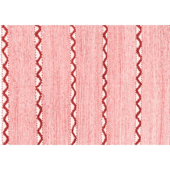 Ahgly Company Machine Washable Indoor Rectangle Solid Red Modern Area Rugs, 5' x 7'