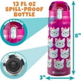 thumbnail image 2 of Bentology Lunch Bag Set w Matching Reusable Water Bottle & Hard Ice Pack- Pink Blue Kitty Cat- Insulated Tote, Stainless Steel Insulated Thermos, Hard Ice Pack- Perfect for Kids, Girls & Boys, 2 of 6