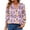 B-Purple Orange Floral, variant on Summer V Neck Womens Blouses Dressy Casual 3/4 Sleeve Shirts Ladies Tunic Tops