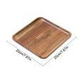 thumbnail image 3 of Linnome Solid Wood Serving Tea Tray Natural Brown Wooden Platter Raised Lip Cup Snack Fruit Display Board For Living Room Decor, 3 of 6