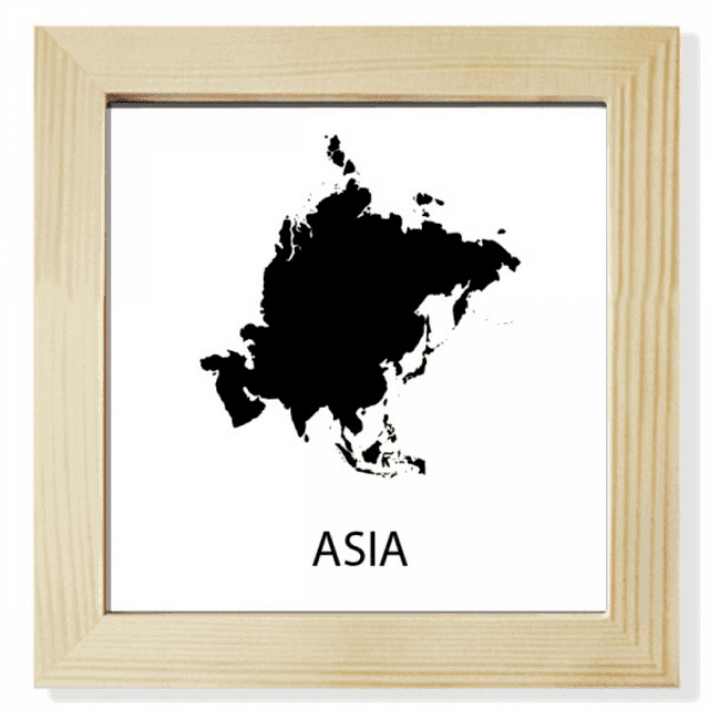 Mapa de contorno de la silueta del continente de Asia Pantalla de escritorio de pared de fotograma cuadrado