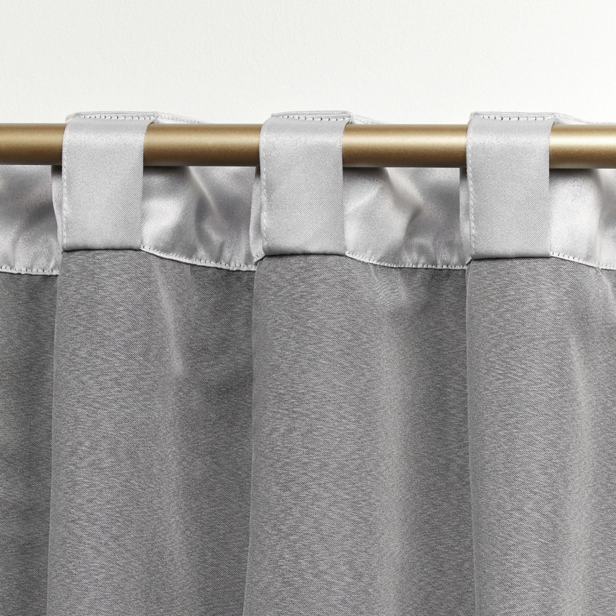 Exclusive Home Bliss Room Darkening Room Blackout HIdden Tab Top Curtain Panels, 54"x96", Silver, Set of 2