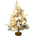 thumbnail image 1 of Mini adornos para árbol de Navidad con luces LED, decoración de pino, accesorios navideños blanco, 1 of 7