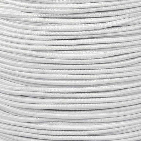 GOLBERG Elastic Shock Cord - 2.5mm, 1/32, 1/16, 3/16, 5/16, 1/8, 3/8, 5/8, 1/4, 1/2 inch diameter - 10, 25, 50, 100 ft lengths - Made in the USA (White, 1/8in x 10ft)