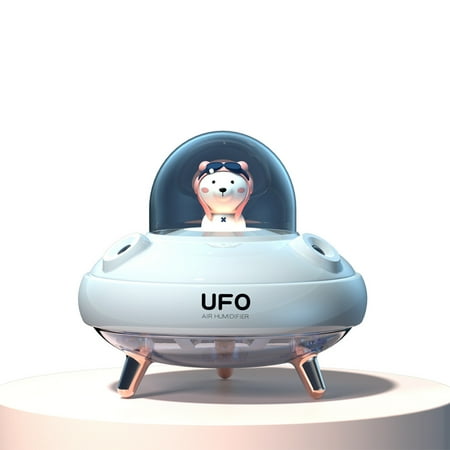 

Meihuida USB Humidifier with Colorful Night Light Cute Pet UFO Air Atomizer with 2 Fog Outlets Spray Mini USB Humidifier for Office Home or Car
