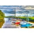 thumbnail image 2 of Bolokofsky, Ronald 18x13 Gold Ornate Wood Framed with Double Matting Museum Art Print Titled - Private Marina, 2 of 4