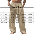 thumbnail image 5 of Ceisia Men Solid Color Multi Pocket Linen Workwear Pants Loose Wide Gift Leg Casual Trousers, 5 of 5