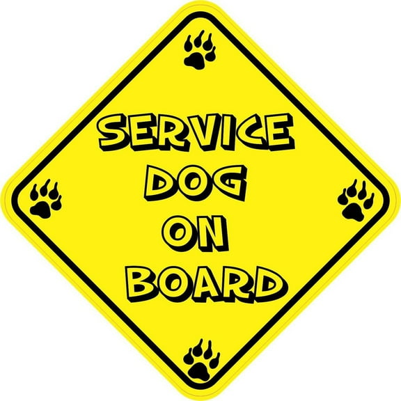 5in x 5in Service Dog On Board Sticker