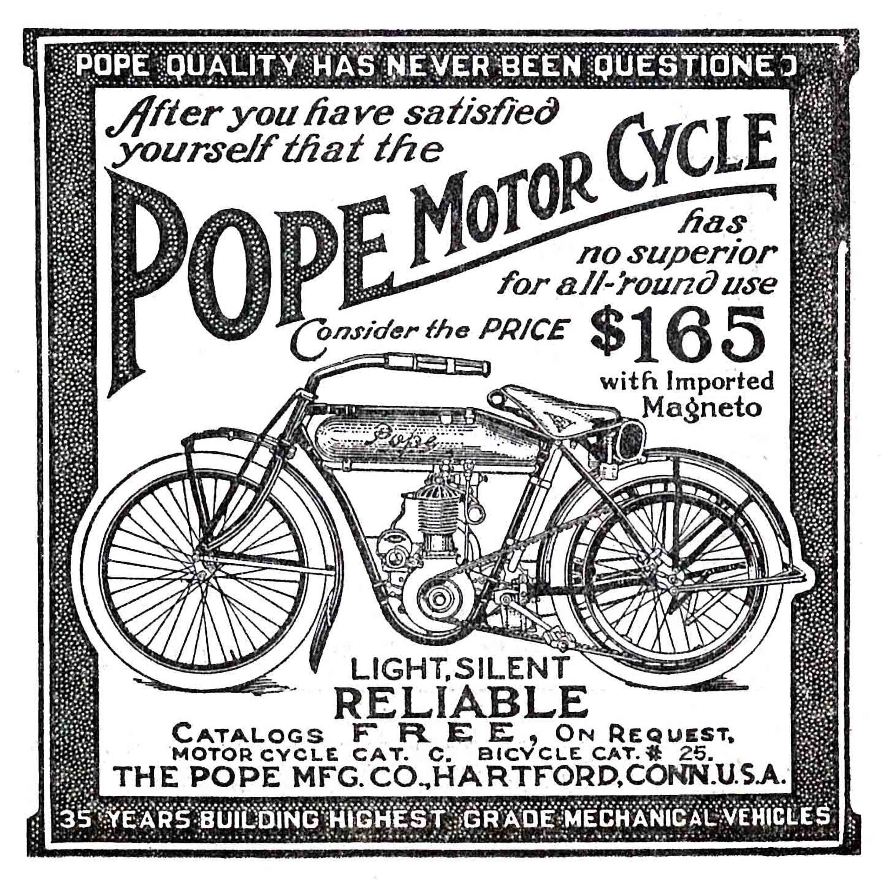 Marmont Hill "Pope Motor Cycle" Painting Print on Canvas