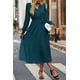 thumbnail image 5 of Vestido largo azul PRETTYGARDEN con escote cruzado, volante y estilo fluido, talla S, 5 of 7