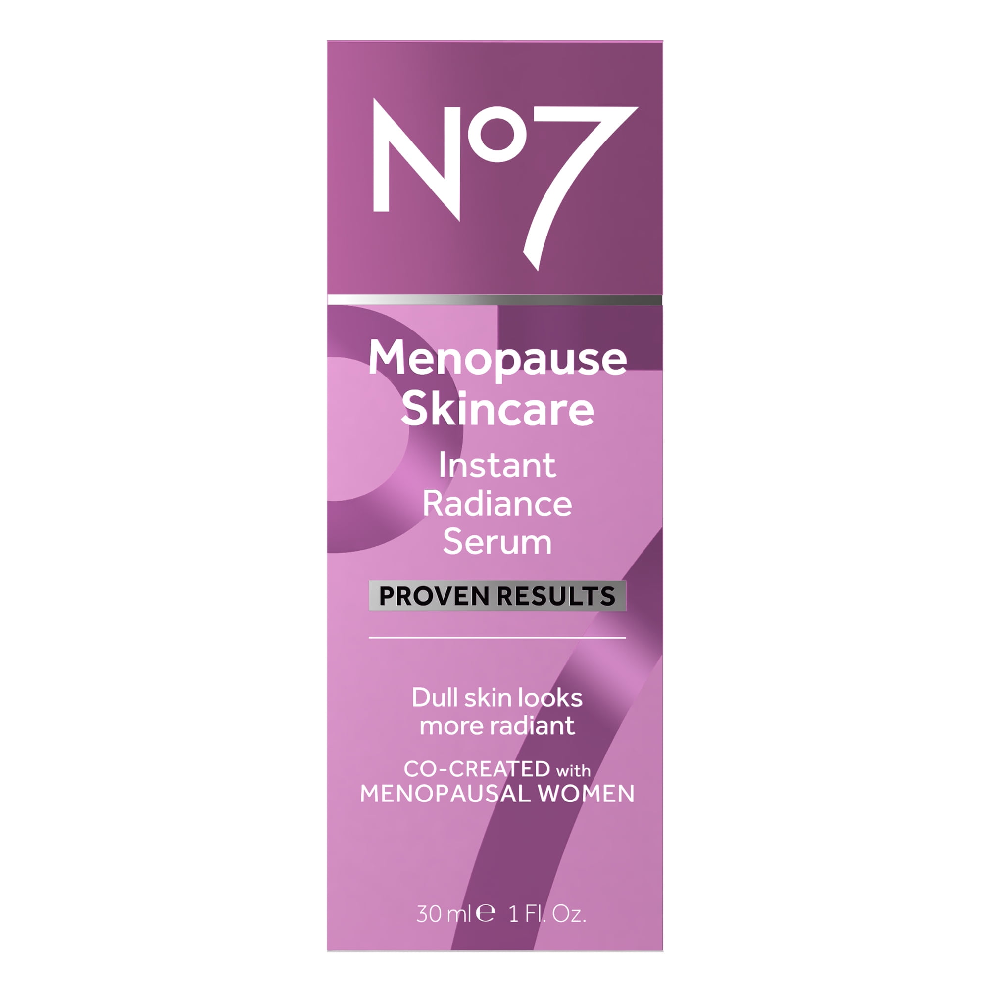 No7 Menopause Skincare Instant Radiance Serum with Collagen Peptides,  Hyaluronic Acid & Lipids, 1 oz