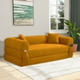 thumbnail image 2 of VFD Compression Sofa - 3 Seats Convertible Floor Sofa Bed - with Pillow Back Support Armrest - Comfy Foldable Sofa Bed Compressed Sofa in Box - Corduroy Fabric - for Living Room Bedroom, 2 of 12
