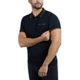 thumbnail image 3 of CULTURA Men's Short Sleeves 100% Cotton Polo With Jaquard Rib And Chest Rib Pocket, Black/Honey Mustard, S, 3 of 10