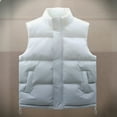 thumbnail image 6 of Men's and Big Men's Puffer Vest Casual Warm Sleeveless Zipper Jacket with Pliad Collar Gray M, 6 of 6