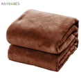 thumbnail image 4 of BadPiggies Super Soft Coral Fleece Warm Throw Blanket Lightweight Fuzzy Plush for Couch Sofa Bed Chair (40" x 55", Coffee), 4 of 6