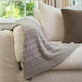 thumbnail image 5 of Delara Organic Cotton Throw Blanket 50x70 inches, GOTS Certified Cable Knitted Throws Blanket for Sofa Couch Bed, Baby Nursery, Lightweight Cozy Warm Decorative Blanket All Season Use, 5 of 5
