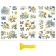 thumbnail image 1 of Calcomanía adhesiva transferible para decoración de muebles y manualidades, 15 x 30 cm, diseño floral azul, blanco y amarillo (3 unidades), resistente al agua y a los rayos UV., 1 of 7
