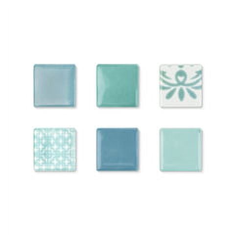 Mosaic Mercantile Patchwork Tiles - Light Blue/Teal, 3 lb