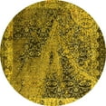 thumbnail image 1 of Ahgly Company Indoor Round Oriental Yellow Industrial Area Rugs, 6' Round, 1 of 4