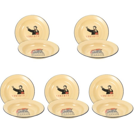 

BESTONZON 10 pcs Retro Enamelware Appetizer Serving Trays Appetizer Trays Mini Plates For Appetizers