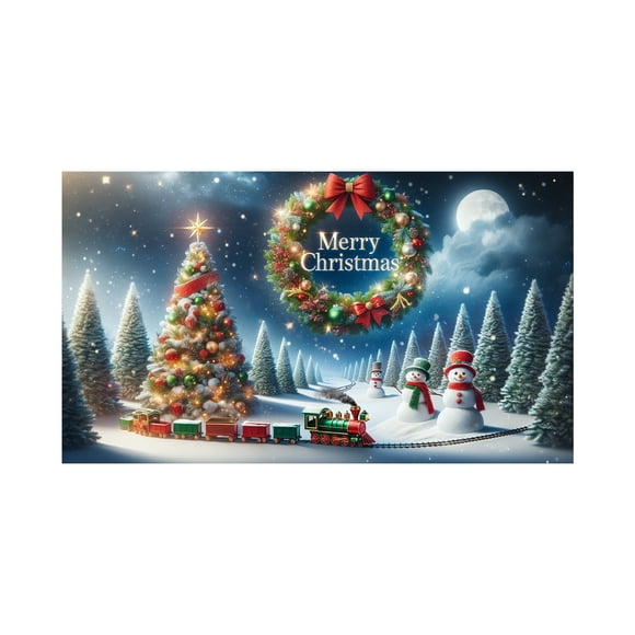 Grande Bannière de Porte de Garage Extérieure de Noël - 480*210 cm Housse Décorative Festive pour Décoration Murale et Présentation de Porte de Garage