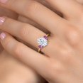 thumbnail image 4 of Gem Stone King 18K Yellow Gold Plated Silver Pink Moissanite Ring Set with Moissanite (3.46 Cttw), 4 of 7