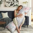 thumbnail image 5 of Bloom Body Pillow Cover 20x54 - Floral Print Watercolor Long Pillow Case with Invisible Zipper - Soft Full Body Pillow Protector - Machine Washable Cozy Slipcover for Sleeping, 5 of 7