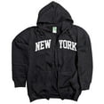 thumbnail image 4 of Men's New York City Hoodie Zippered, Navy Blue, Small, 4 of 5