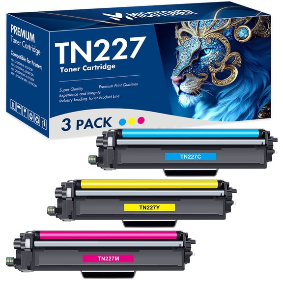 MICOTONER 3-Pack Compatible Toner Cartridge for Brother TN-227C TN-227 MFC-L3710CW MFC-L3770CDW MFC-L3750CDW HL-L3210CW HL-L3230CDW HL-L3290CDW Printer (Cyan,Magenta,Yellow)