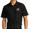 thumbnail image 1 of Mens Patriotic Butterfly Patch Short Sleeve Polo Shirt, 2XL Deep Black, 1 of 5