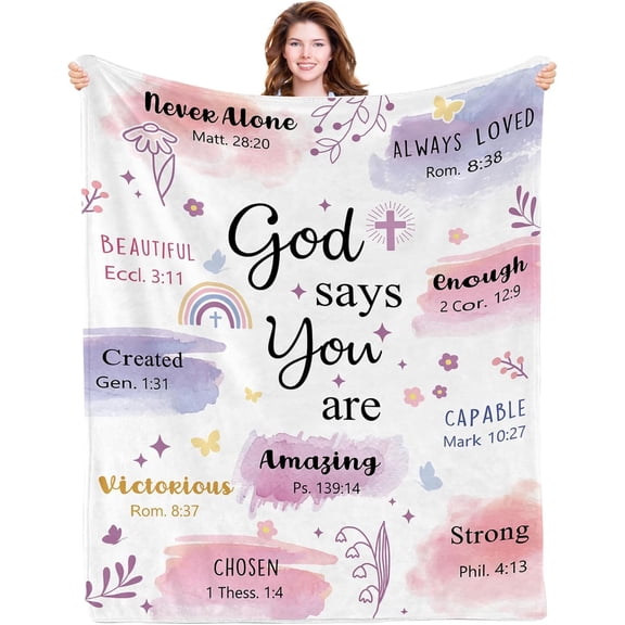 Christian Birthday Gifts for Women Christian Blanket Gifts for Women Religious Gifts for Woman Religious Blanket for Girls on Birthday Throw Blanket Gifts for Christmas Thanksgiving 60x80in