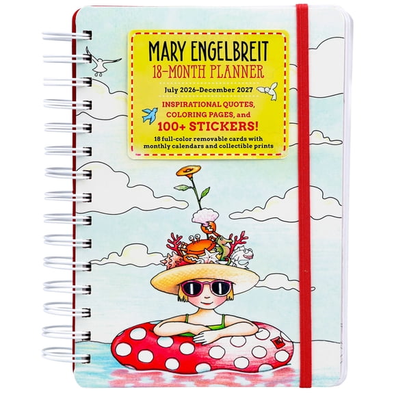 Mary Engelbreit 18-Month Coloring Planner: July 2026-December 2027 (Spiral-Bound)