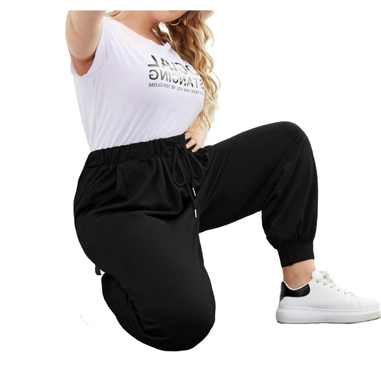 Women's Plus Size Trousers Drawstring Waist Loose Joggers Running Workout  Lounge Sweatpants 3XL(18) 