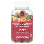 California Gold Nutrition Fiber Gummies, Natural Blackberry, Peach & Raspberry, 90 Vegetarian Gummies