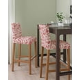 thumbnail image 2 of Red Spring Floral Bar Stool Covers Set of 6, Summer Botanical Farmhouse Stretch Washable Bar Chair Covers with Backs, Removable Pub Counter Height Chair Cover for Kitchen Dining Room Cafe, 2 of 7