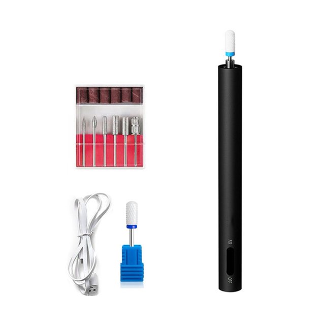 Perceuse Électrique à Manucure 12000RPM Rechargeable USB Machine à Percer les Ongles Lumière LED Machine à Manucure Stylo à Percer pour Vernis Gel