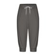 thumbnail image 4 of Htigea Clearance Women's Capri Yoga Pants Loose Soft Drawstring Workout Sweatpants Causal Lounge Pants with Pockets Today Sales Dark Gray,XL, 4 of 6