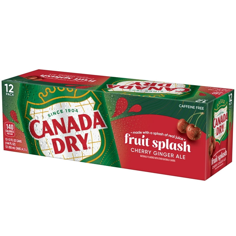 Canada Dry Cherry Ginger Ale, Caffeine Free, Fruit Splash, Soda