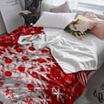 thumbnail image 3 of Christmas Trees Throw Flannel Blanket 50x60In Striped Xmas Ball Winter Snowflake Red Super Soft Cozy Bed Blanket, Lightweight Plush Fuzzy Bed Throw for Bedroom Sofa Couch Living Room, 3 of 4