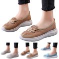 thumbnail image 3 of TOWED22 Women's Shoes Faux Suede Rhinestone Ribbon Square Toe Ballet Flat(Grey,7), 3 of 5