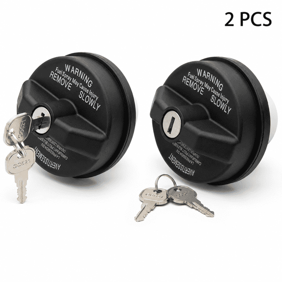 BlissfulPlay Locking Gas Cap - 2 PACK Premium Locking Fuel Cap