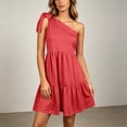 thumbnail image 5 of YuXingFu Wedding Guest Dresses for Women Short Mini Sleeveless Plus Size Womens Dress Crew Neck Solid Color Slim Fit Casual Summer Red XXL, 5 of 9