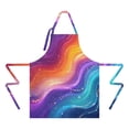thumbnail image 2 of Rainbow Tie Dye Wave Pattern Apron-Garden Aprons for Women with Pockets-Cotton Linen Waterproof Kitchen Cooking Gardening Aprons Adjustable for Kitchen,Cooking,BBQ and Salon 33x27 Inch, 2 of 7